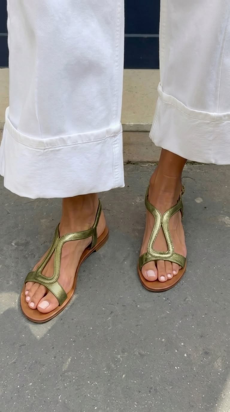Ludivica | Metallic Flat Sandals