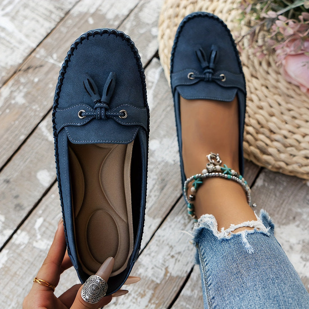Elise | Tassel Suede Moccasins