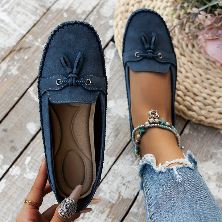 Elise | Tassel Suede Moccasins