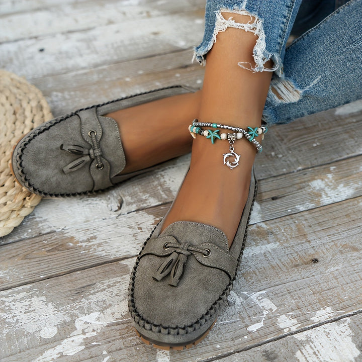 Elise | Tassel Suede Moccasins