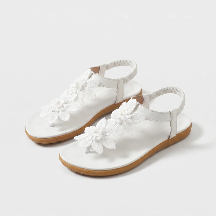 Fiorella | Flower Detail Toe-Ring Sandals