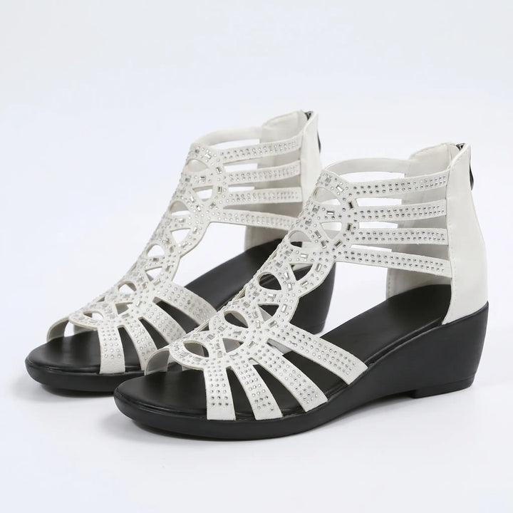 Gloria | Embellished Gladiator Wedge Sandals