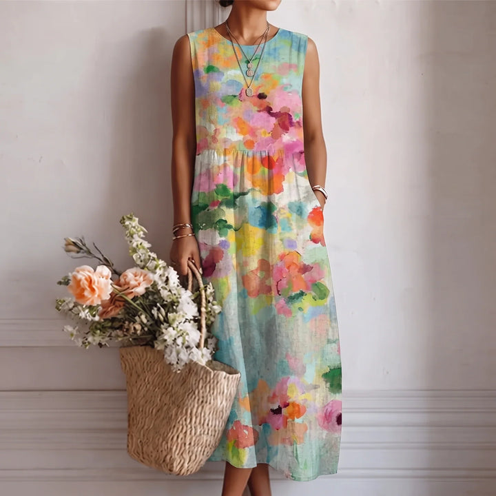 Alba | Floral Cotton Midi Dress