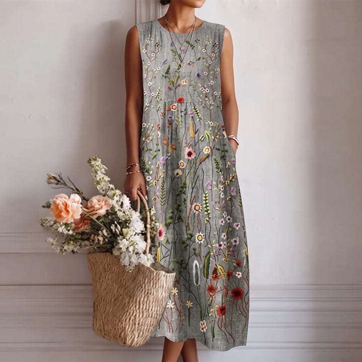 Alba | Floral Cotton Midi Dress