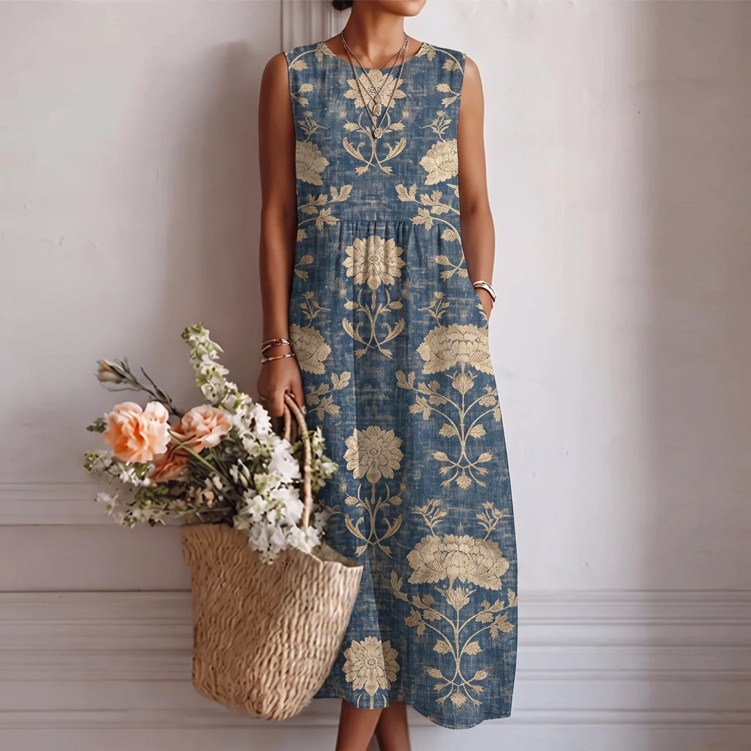 Alba | Floral Cotton Midi Dress