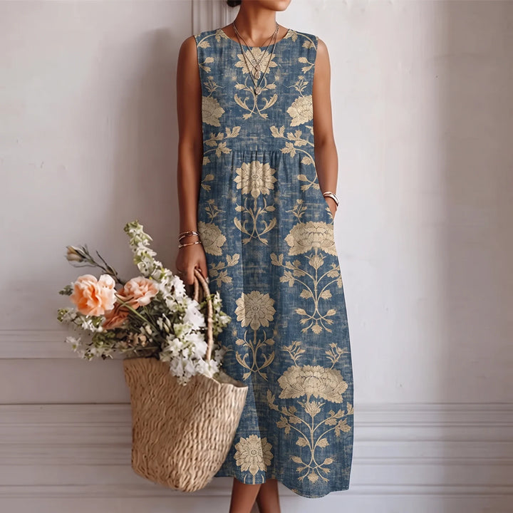 Alba | Floral Cotton Midi Dress