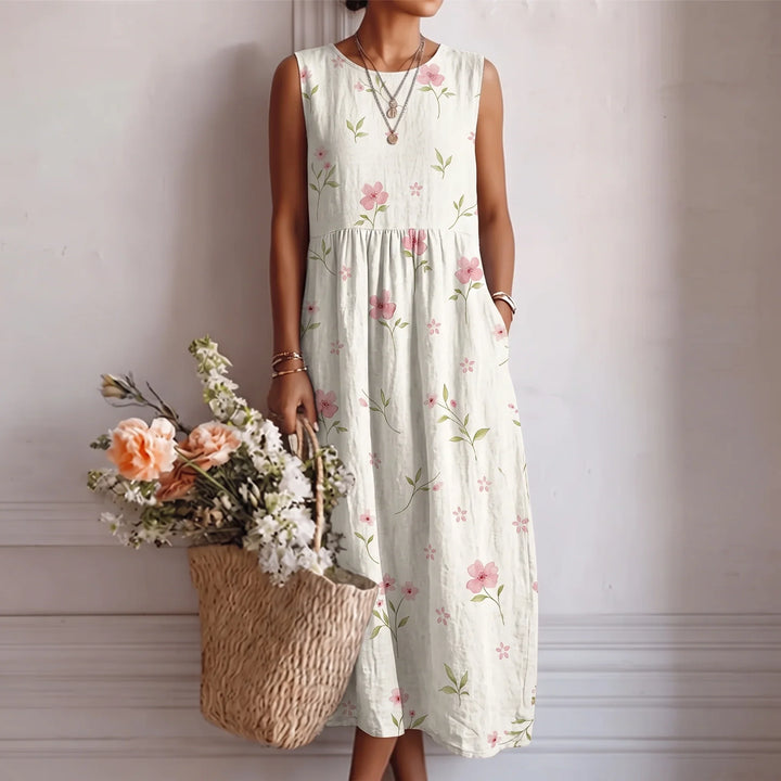 Alba | Floral Cotton Midi Dress