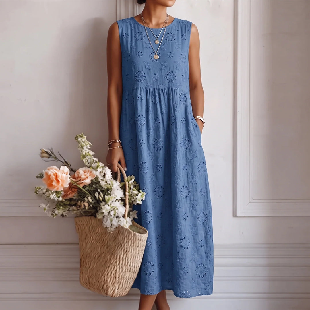 Alba | Floral Cotton Midi Dress