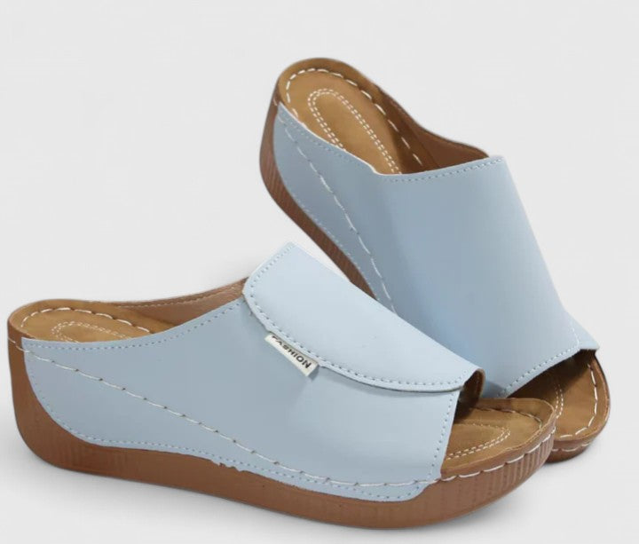 Celestria | Cushioned Wedge Mule Sandals