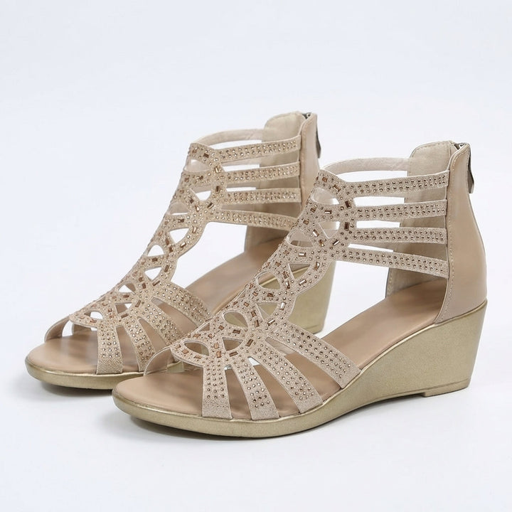 Gloria | Embellished Gladiator Wedge Sandals