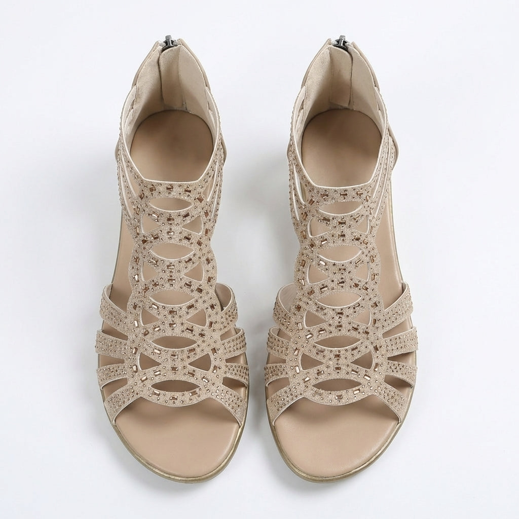 Gloria | Embellished Gladiator Wedge Sandals