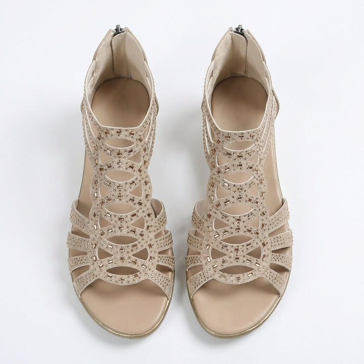 Gloria | Embellished Gladiator Wedge Sandals