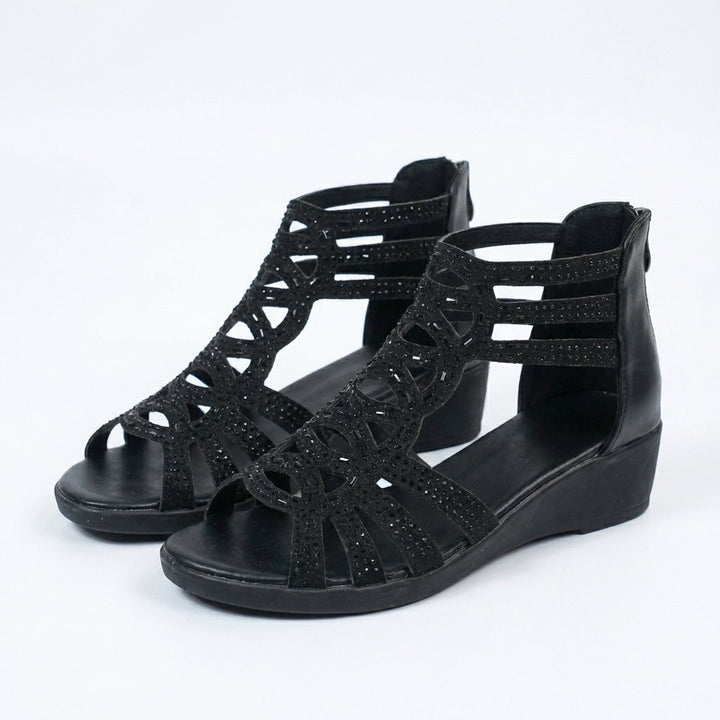 Gloria | Embellished Gladiator Wedge Sandals