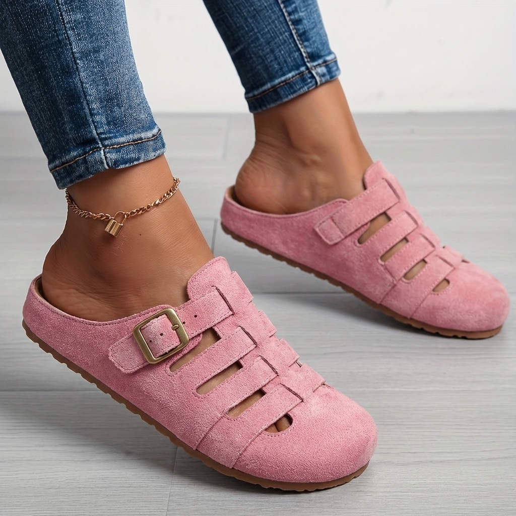 Nathalie | Slip-On Buckle Mule Sandals