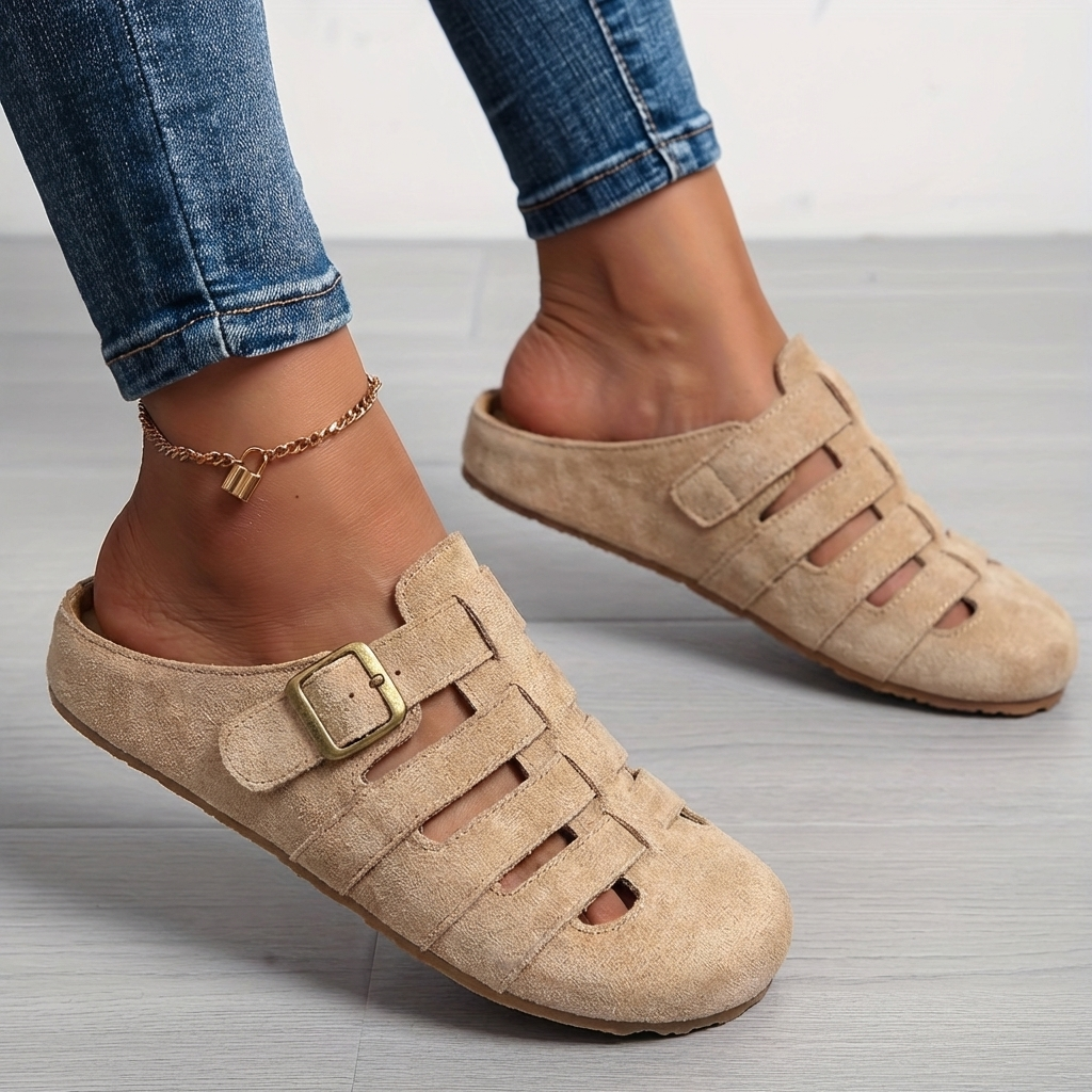 Nathalie | Slip-On Buckle Mule Sandals