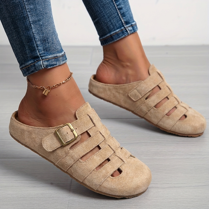 Nathalie | Slip-On Buckle Mule Sandals