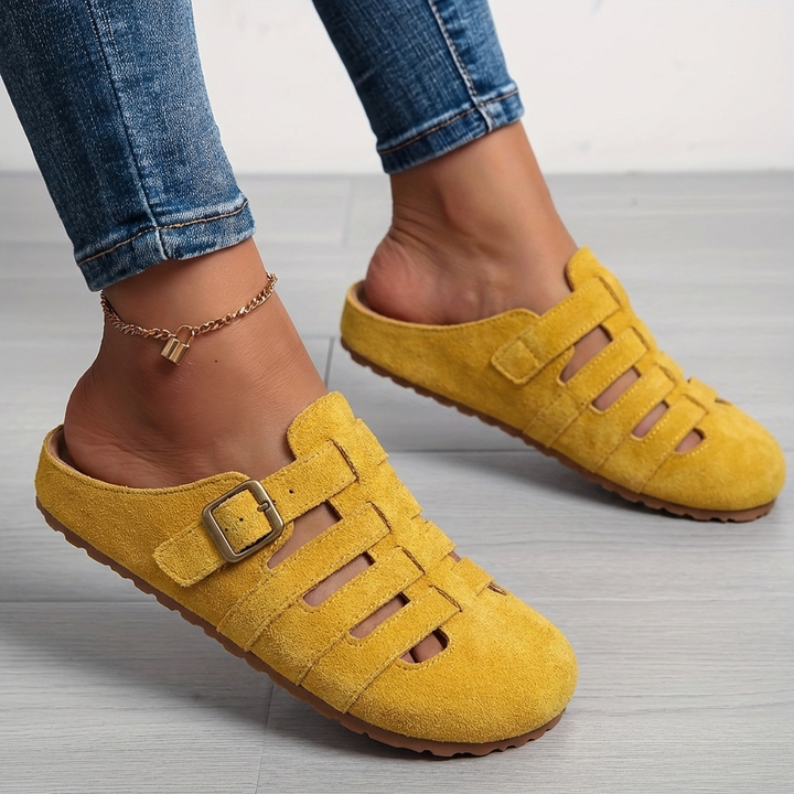 Nathalie | Slip-On Buckle Mule Sandals