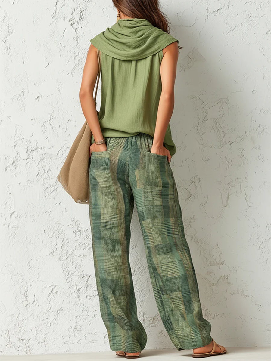 Esme | Cowl Neck Top & Wide-Leg Trouser Set