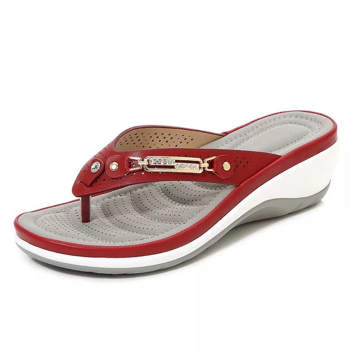 Christabel | Rhinestone Wedge Flip-Flop Sandals
