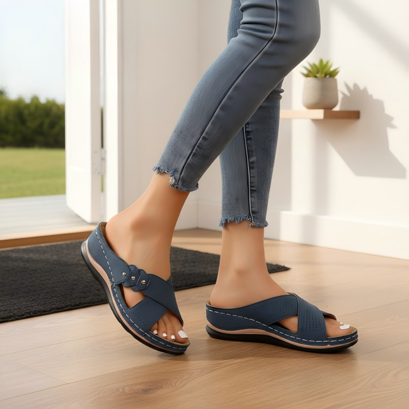 Mireya | Cross Strap Mule Sandals