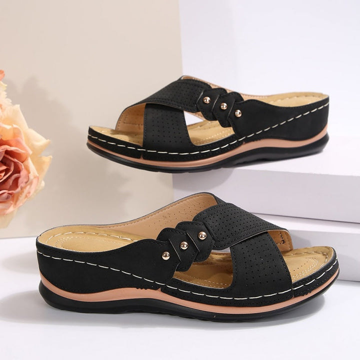 Mireya | Cross Strap Mule Sandals
