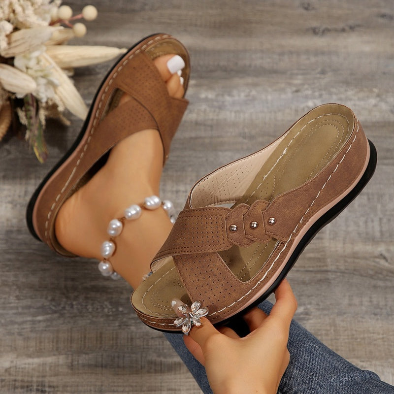 Mireya | Cross Strap Mule Sandals