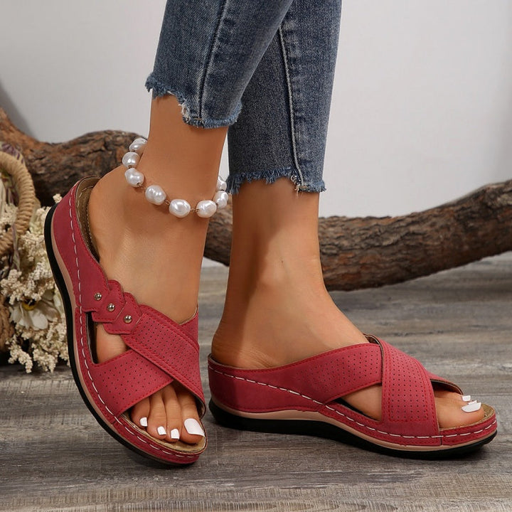 Mireya | Cross Strap Mule Sandals