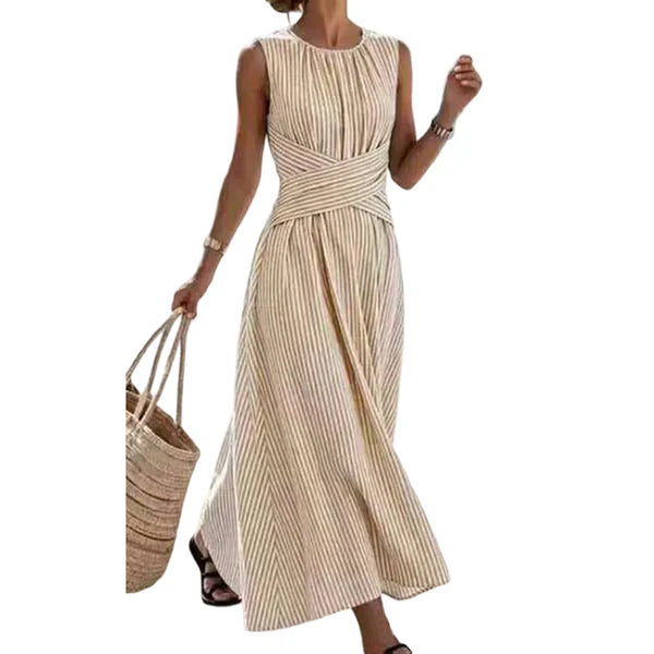Aitana | Striped Crossover Waist Maxi Dress